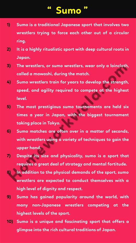 10 lines on my favourite sport Sumo - Best for class 2,3