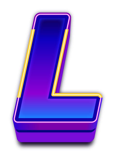 Neon Light Alphabet Letter L 35638038 PNG