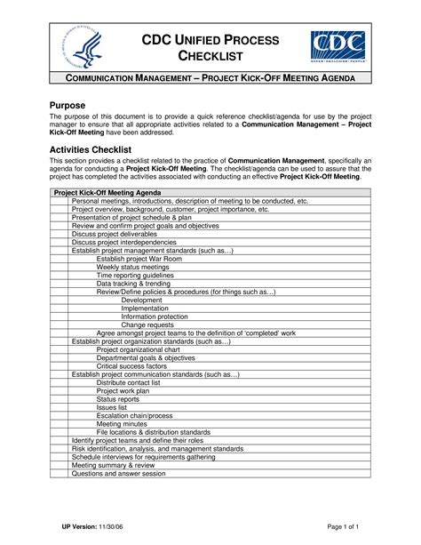 Project Kick-Off Checklist Paper Stationery Templates etna.com.pe