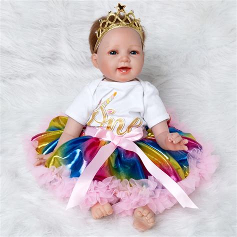 New Rainbow Baby Doll Toy Girl 22 Inches Reborn Vinyl Girls Dolls ...