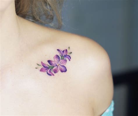 Purple Orchid Tattoo, Violet Flower Tattoos, Violet Tattoo, Beautiful ...