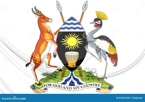 Uganda Coat of Arms stock illustration. Illustration of symbol - 97074189