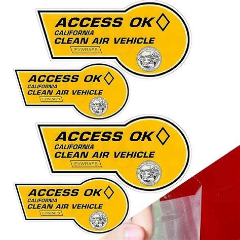 Buy California HOV Stickers PE Paint Protection Film - 2022 (Yellow ...