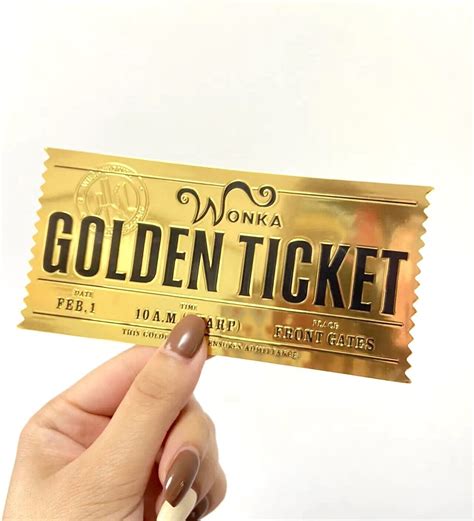 willy wonka golden ticket prop replica . One ticket Only. 15×6.5cm | eBay