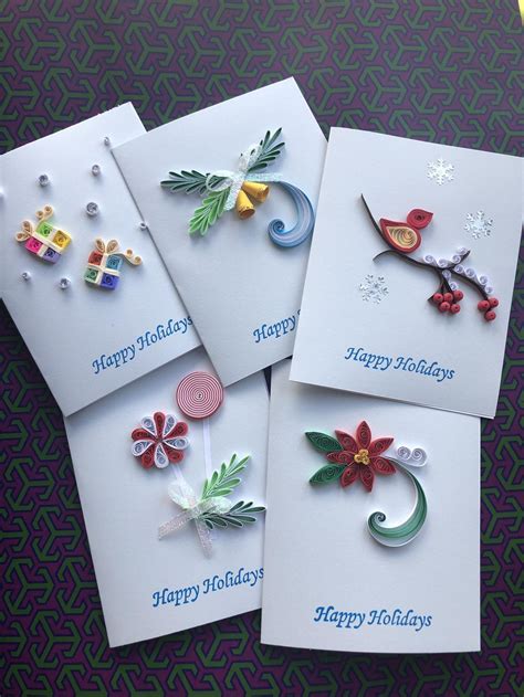 Quilled Holiday cards set of 5 | Etsy Neli Quilling, Paper Quilling ...