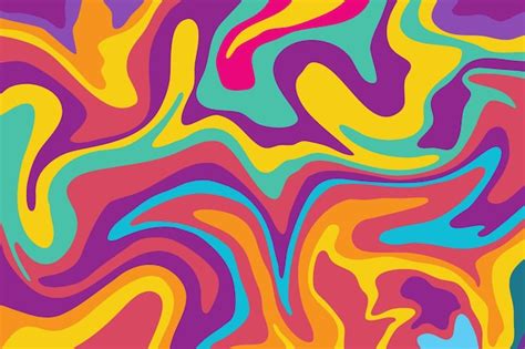 Free Vector | Flat-hand drawn psychedelic groovy background