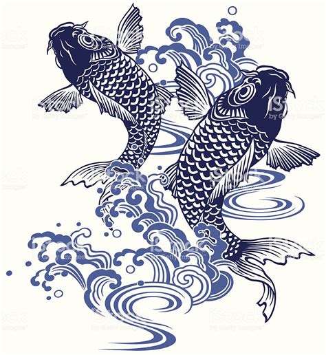 The carp of the Japanese traditional painting, | Koi art, Japanese art ...