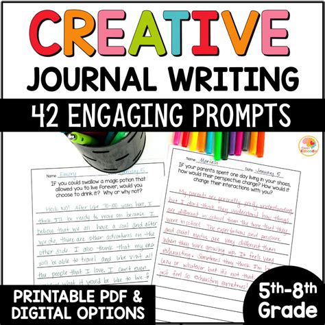 Creative Writing Prompts: Daily Journal Prompts for 5th-8th Grade ...