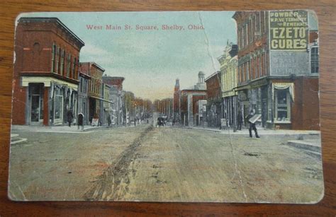 1910s? Shelby, Ohio West Main St. Square Vintage Postcard Posted ...