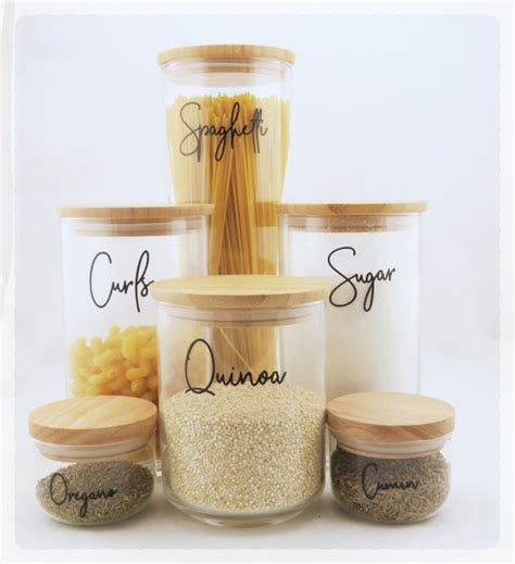 Food Container Labels, Kitchen Pantry Airtight Food Storage Container ...