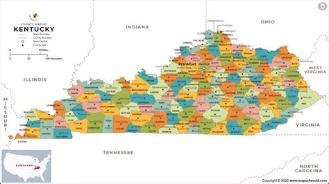 Kentucky County Map, Kentucky Counties List