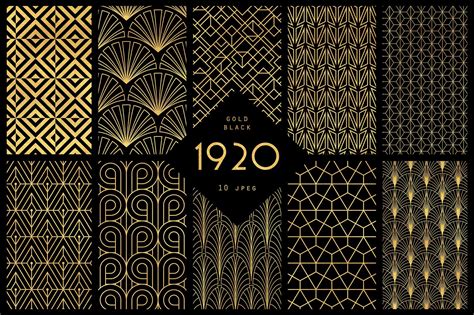 1920 Art Deco Seamless Patterns | 1920 art deco, Art deco pattern, Art ...