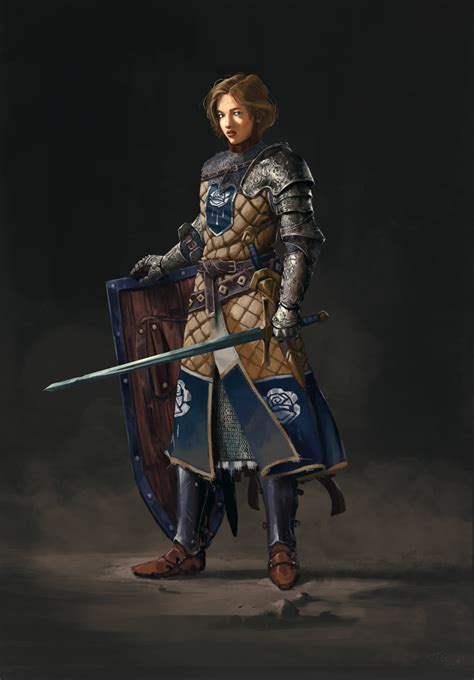 Knight -, Thibault Girard | Knight art, Character portraits, Concept ...