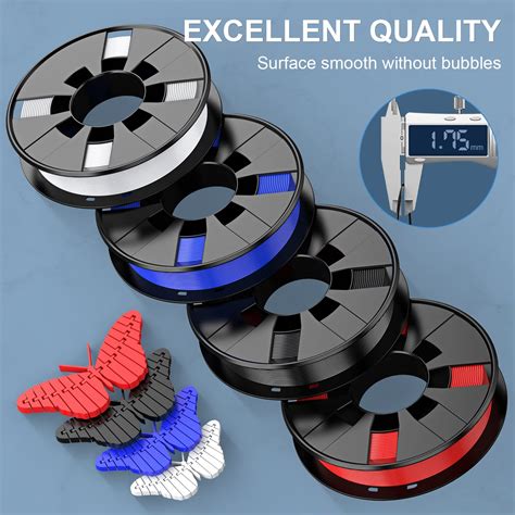 Snapklik.com : 3D Printer Filament Bundle 250g X 4 Spools, 1.75mm PLA ...