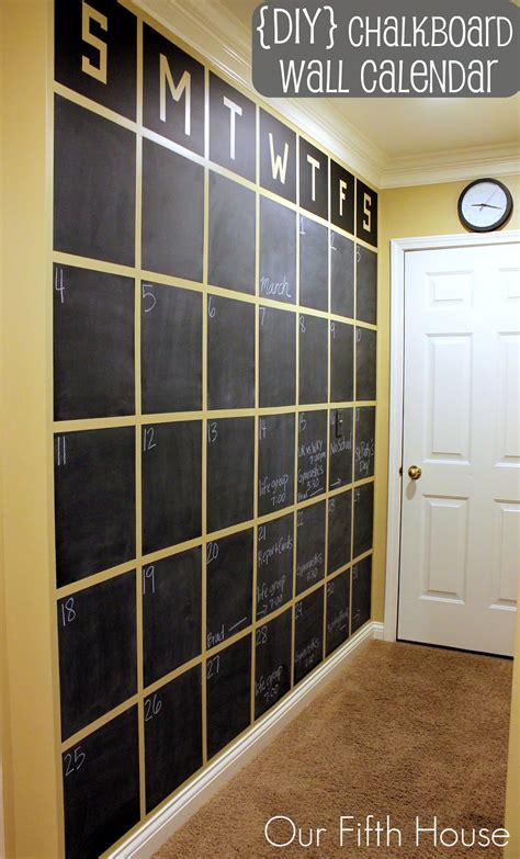 {DIY} Chalkboard Wall Calendar - Pinterest Challenge - Our Fifth House