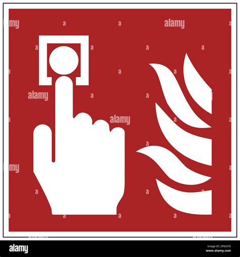 ISO 7010 Fire alarm call point sign Stock Photo - Alamy