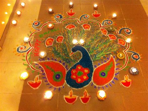 #2017 Happy Diwali Rangoli Designs Peacock Patterns Flowers Images ...