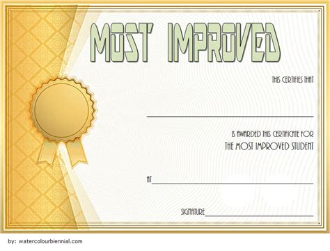 Most Improved Student Certificate: 10+ Template Designs FREE – Fresh ...