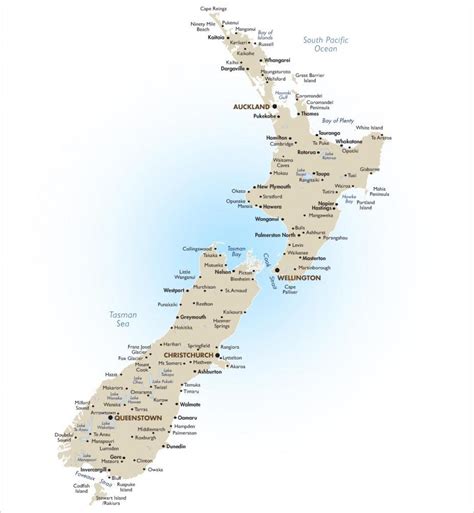 New zealand cities map - Map of new zealand with major cities ...