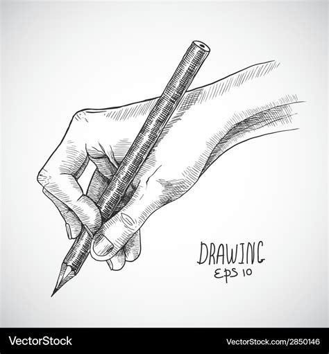 Sketch hand pencil Royalty Free Vector Image - VectorStock