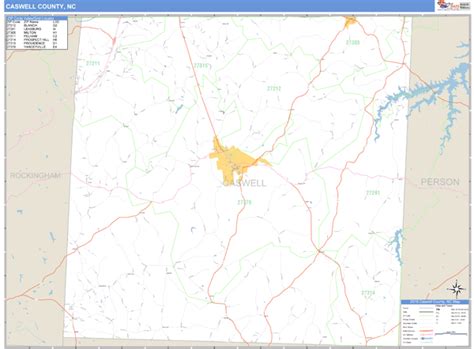 Caswell County, North Carolina Zip Code Wall Map | Maps.com.com