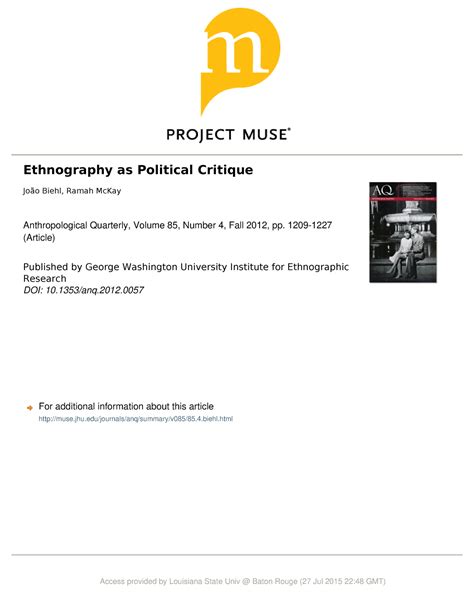 Ethnography as political critique-2 - (WKQRJUDSK\ DV 3ROLWLFDO &ULWLTXH ...