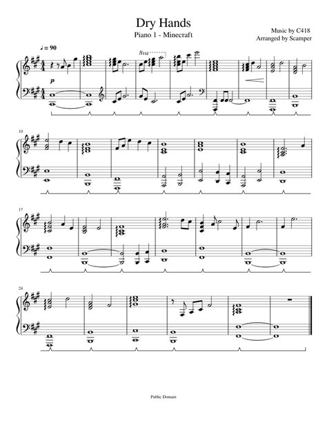 Dry Hands - Minecraft Sheet music for Piano (Solo) | Musescore.com