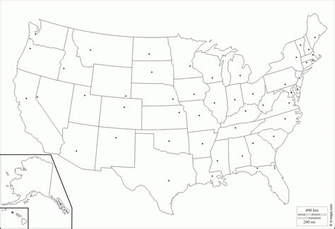 Blank States And Capitals Map