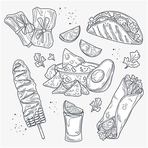 Free Vector | Hand drawn mexican food drawing illustration