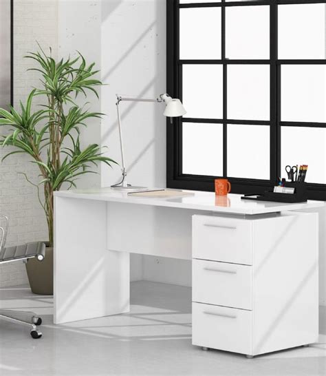 Adalrik White Desk With Drawers SAVE 40% at FurnitureFactor | White ...