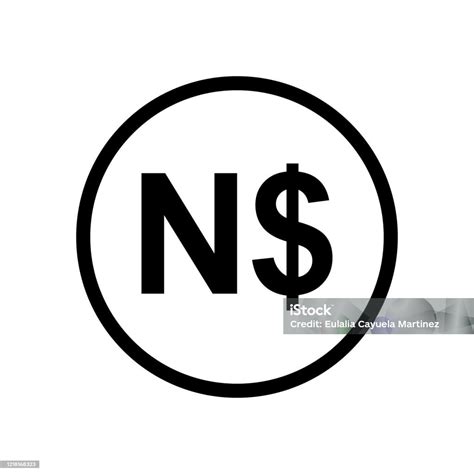 Namibian Dollar Coin Monochrome Black And White Icon Stock Illustration ...