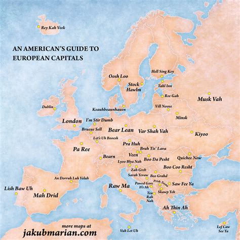 A Clever Map That Phonetically Spells Out the Names of European Capital ...