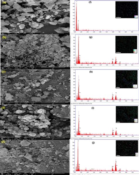 SEM, EDX and element mapping of (a,f) CURCA, (b,g) MFO, (c,h) CURCA/MFO ...