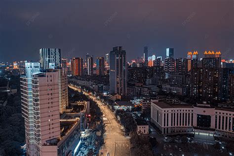 Wuhan City Building Complex At Night Background, Wuhan, City, Building ...