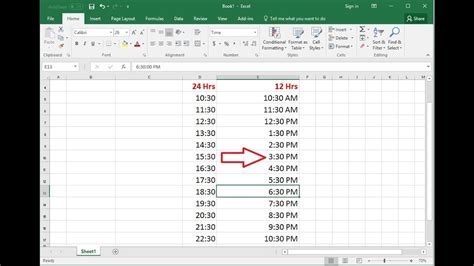 How to Convert 24 hrs to 12 hrs Time Formats in MS Excel (Easy) - YouTube