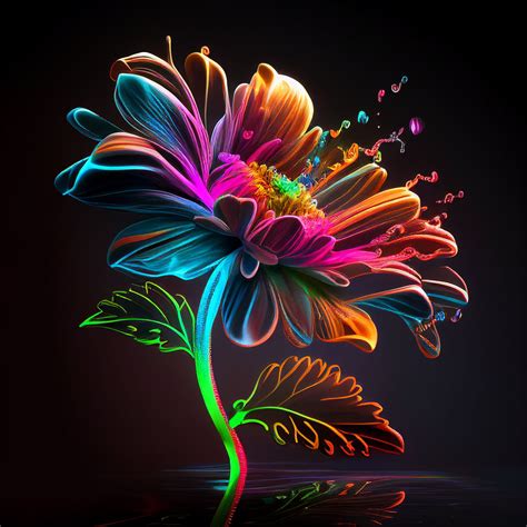 Neon Flowers Wallpaper