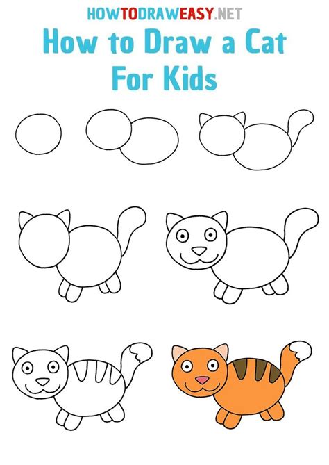 How to Draw a Cat For Kids Step By Step