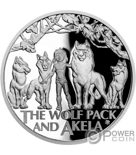 WOLF PACK AND AKELA The Jungle Book 1 Oz Silver Coin 1$ Niue 2022