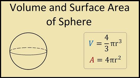 Volume And Surface Area of A Sphere When Given Diameter - YouTube