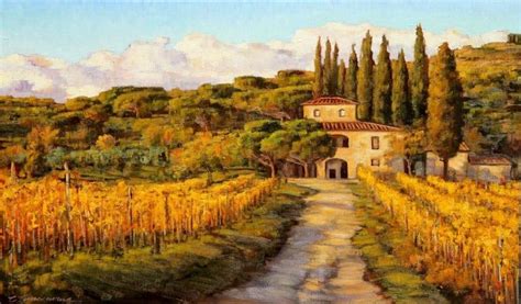 Tuscany Vineyard Painting | Casa La Vita e Bella | Countryside ...