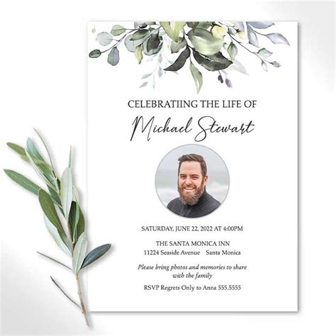 Photo Celebration of Life Invitations | Funeral invitation, Celebration ...