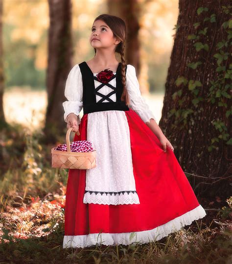 CQDY Little Red Riding Hood Costume for Girls Fairytale Storybook ...