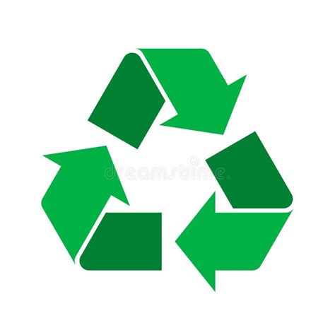 Green Recycle Sign, Icon, Symbol on White Background. Triangular Eco ...