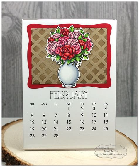 Flower Bouquet 5x7 Calendar by Jen Shults