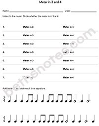 Meter in 3 & 4 Listening Assessment - Beth's Notes