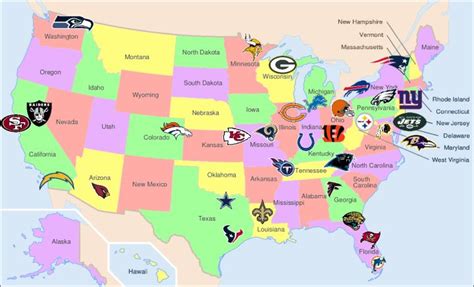 NFL Map | Nfl stadiums, Nfl football stadium, Nfl