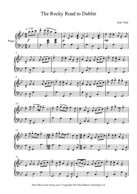 The Rocky Road to Dublin Sheet music for Piano - 8notes.com