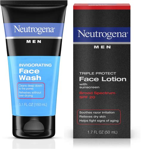 Men Triple Protect Face Lotion With Sunscreen, SPF 20 1.70 oz & Men Oil ...