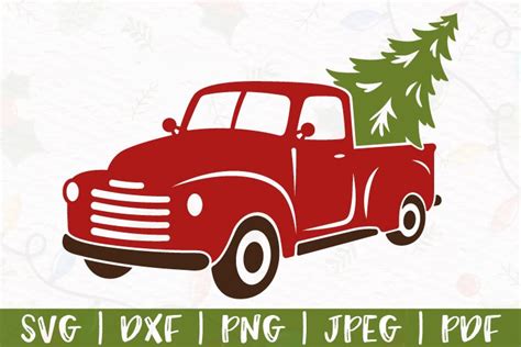 Pickup Truck PNG SVG Silhouette Cricut Cut File Red Truck svg Farm ...