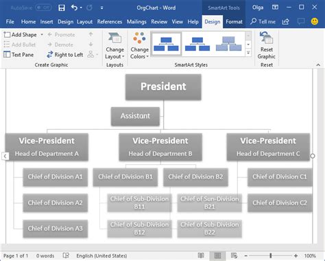 How to Create an Organizational Chart in Word | EdrawMax